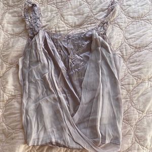 Purple Silk Crossover Tank Top